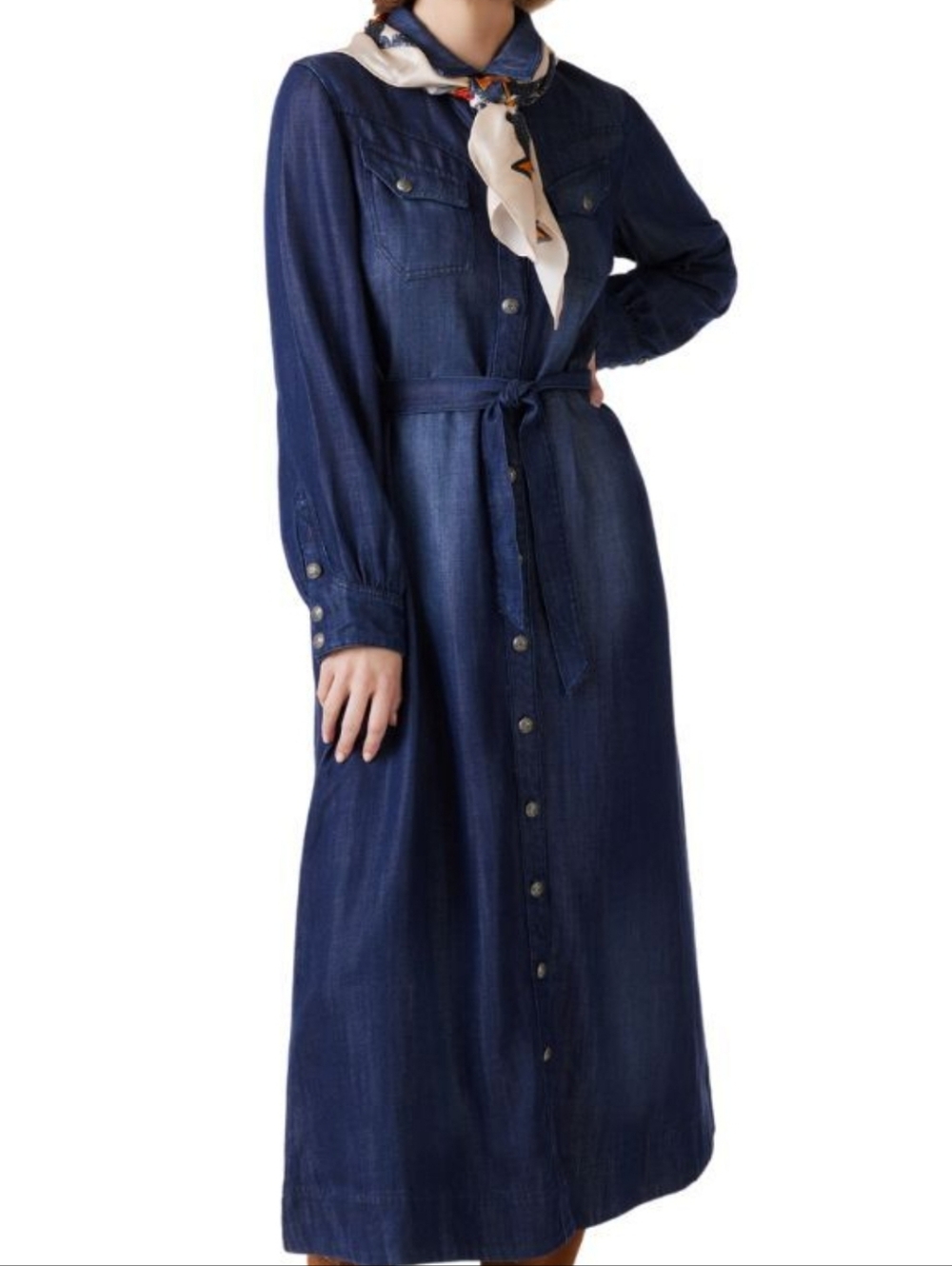 Double D Ranch Indigo Denim Shirt Dress Or Duster - Picture 2 of 5